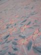 Photo4: 1K02z60  Japanese Kimono Silk  FABRIC Flowers Light ash rose 39.4x14.4 (4)