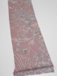 Photo2: 1K08z30  Japanese Kimono Silk  FABRIC Flowers Light ash rose 40.2x6.9 (2)