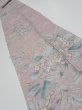 Photo1: 1K09z50  Japanese Kimono Silk  FABRIC Flowers Light ash rose 79.9x6.9 (1)