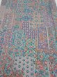 Photo1: 1K01z70  Japanese Kimono Silk  FABRIC Flowers Dull lavender 50.8x15.0 (1)