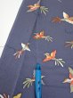 Photo7: 1K08z40  Japanese Kimono Silk  FABRIC Bird Navy-Gray 59.8x7.5 (7)