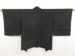 Photo1: 5216T01z270 Vintage Japanese Kimono Silk See through HAORI Flowers Black (1)