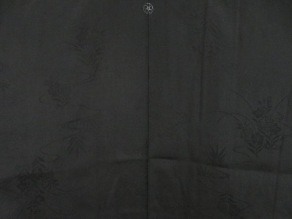 Photo3: 5216T01z270 Vintage Japanese Kimono Silk See through HAORI Flowers Black (3)