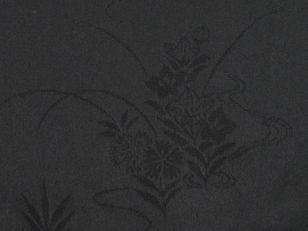 Photo4: 5216T01z270 Vintage Japanese Kimono Silk See through HAORI Flowers Black (4)