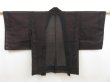 Photo1: 5216T02z260 Vintage Japanese Kimono Silk See through HAORI Bamboo grass Black (1)