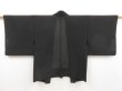 Photo1: 5216T03z260 Vintage Japanese Kimono Silk See through HAORI Flower Black (1)