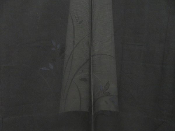 Photo3: 5216T03z260 Vintage Japanese Kimono Silk See through HAORI Flower Black (3)