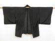 Photo5: 5216T03z260 Vintage Japanese Kimono Silk See through HAORI Flower Black (5)