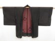 Photo5: 5216T04z230 Vintage Japanese Kimono Silk See through HAORI Flower Black (5)
