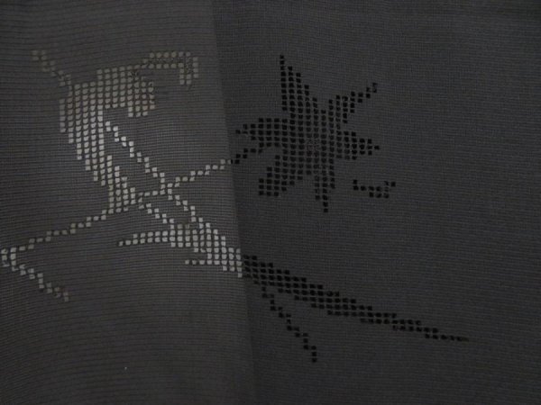 Photo4: 5216T05z300 Vintage Japanese Kimono Silk See through HAORI Maple Black (4)