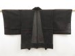 Photo1: 5216T06z280 Vintage Japanese Kimono Silk See through HAORI Leaf Black (1)