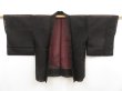 Photo5: 5216T06z280 Vintage Japanese Kimono Silk See through HAORI Leaf Black (5)