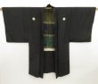 Photo4: 5216T07z540 Vintage Japanese Kimono Silk Men's HAORI Edo era Black (4)