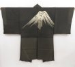 Photo1: 5216T11z640 Vintage Japanese Kimono Silk Men's HAORI Mt.Fuji Green-Gray (1)