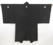 Photo4: 5216T12z560 Vintage Japanese Kimono Silk Men's HAORI Plain Black (4)