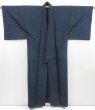 Photo1: 5216T13z990 Vintage Japanese Kimono Silk Men's  Plain Blue-Gray (1)