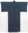 Photo4: 5216T13z990 Vintage Japanese Kimono Silk Men's  Plain Blue-Gray (4)