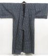Photo1: 5217T01z420 Vintage Japanese Kimono Cotton Men's  YUKATA Navy-Gray (1)