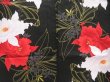 Photo5: 5217T02z480 Vintage Japanese Kimono Cotton YUKATA Flowers Black (5)