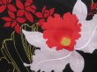 Photo6: 5217T02z480 Vintage Japanese Kimono Cotton YUKATA Flowers Black (6)