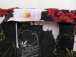 Photo8: 5217T02z480 Vintage Japanese Kimono Cotton YUKATA Flowers Black (8)