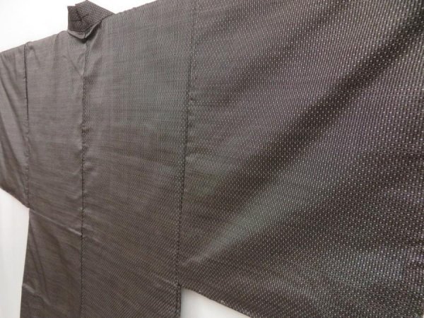 Photo4: 5217T07z480 Vintage Japanese Kimono Silk Men's HAORI Dragon Brown-Gray (4)