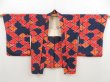 Photo7: 5217T08z530 Vintage Japanese Kimono Silk HAORI  Navy (7)