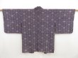 Photo1: 5217T10z480 Vintage Japanese Kimono Silk HAORI  Navy-Purple (1)