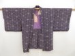 Photo5: 5217T10z480 Vintage Japanese Kimono Silk HAORI  Navy-Purple (5)