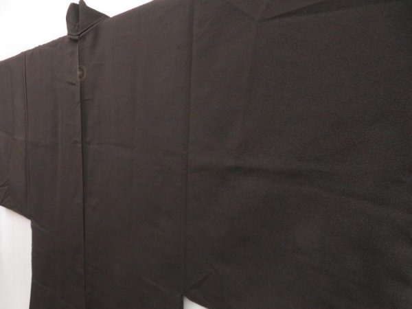 Photo4: 5217T11z540 Vintage Japanese Kimono Silk Men's HAORI Eagle Dark brown (4)