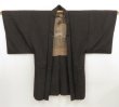 Photo6: 5217T11z540 Vintage Japanese Kimono Silk Men's HAORI Eagle Dark brown (6)