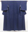 Photo1: 5217T14z900 Vintage Japanese Kimono Silk URUSHI KOMON  Navy (1)