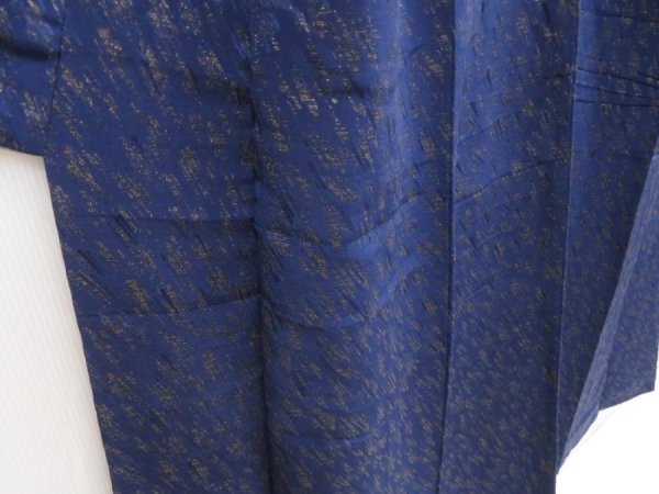 Photo3: 5217T14z900 Vintage Japanese Kimono Silk URUSHI KOMON  Navy (3)