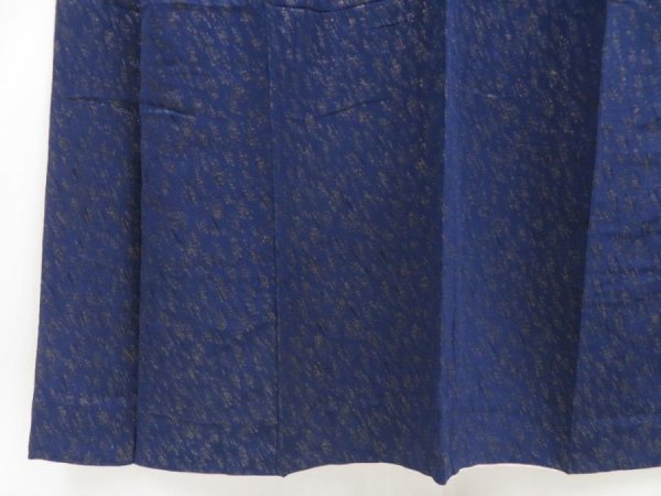 Photo4: 5217T14z900 Vintage Japanese Kimono Silk URUSHI KOMON  Navy (4)