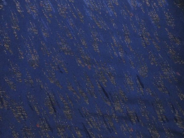 Photo6: 5217T14z900 Vintage Japanese Kimono Silk URUSHI KOMON  Navy (6)