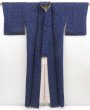 Photo8: 5217T14z900 Vintage Japanese Kimono Silk URUSHI KOMON  Navy (8)