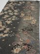 Photo3: 2P01z60  Japanese Kimono Crepe Silk  FABRIC Sakura Black-Gray 40.9x14.2 (3)