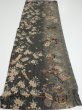 Photo5: 2P01z60  Japanese Kimono Crepe Silk  FABRIC Sakura Black-Gray 40.9x14.2 (5)