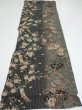Photo5: 2P02z60  Japanese Kimono Crepe Silk  FABRIC Sakura Black-Gray 40.9x14.4 (5)