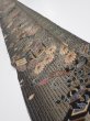 Photo1: 2P08z40  Japanese Kimono Crepe Silk  FABRIC Hemp Black-Gray 62.2x7.1 (1)