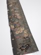 Photo2: 2P08z40  Japanese Kimono Crepe Silk  FABRIC Hemp Black-Gray 62.2x7.1 (2)