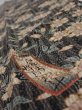 Photo4: 2P10z30  Japanese Kimono Crepe Silk  FABRIC Sakura Black-Gray 37.0x6.9 (4)