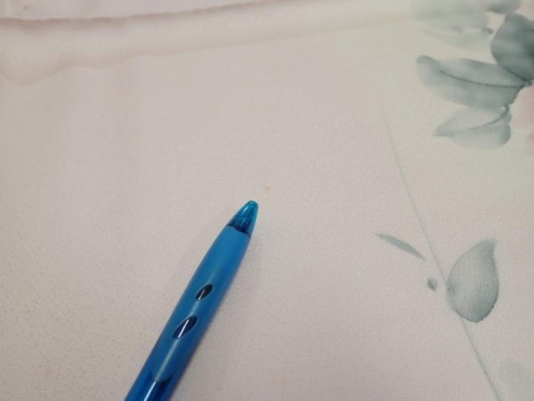 Photo9: 2Q01z60  Japanese Kimono Silk  FABRIC Flower [object Object] 44.9x14.8 (9)