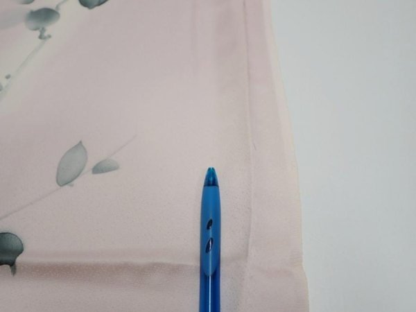 Photo10: 2Q01z60  Japanese Kimono Silk  FABRIC Flower [object Object] 44.9x14.8 (10)