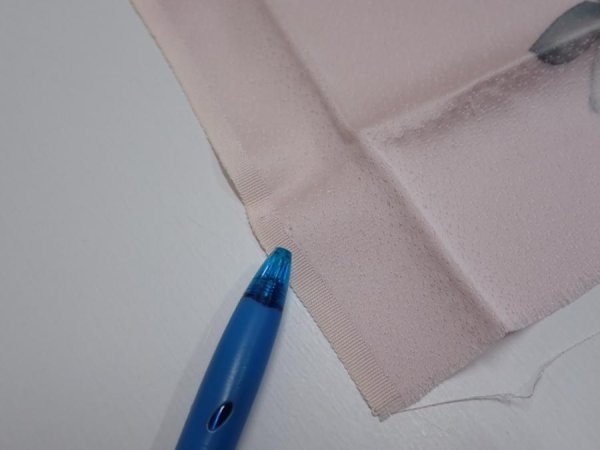 Photo9: 2Q02z60  Japanese Kimono Silk  FABRIC Flower [object Object] 45.3x14.8 (9)