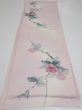 Photo10: 2Q02z60  Japanese Kimono Silk  FABRIC Flower [object Object] 45.3x14.8 (10)