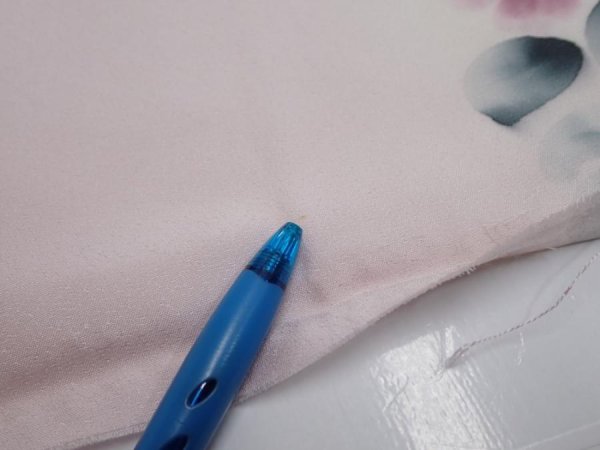 Photo6: 2Q05z80  Japanese Kimono Silk  FABRIC Flower [object Object] 65.4x14.8 (6)