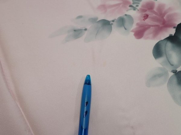 Photo10: 2Q05z80  Japanese Kimono Silk  FABRIC Flower [object Object] 65.4x14.8 (10)