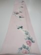 Photo5: 2Q06z80  Japanese Kimono Silk  FABRIC Flower [object Object] 65.4x14.8 (5)