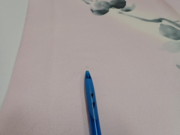 Photo6: 2Q06z80  Japanese Kimono Silk  FABRIC Flower [object Object] 65.4x14.8 (6)